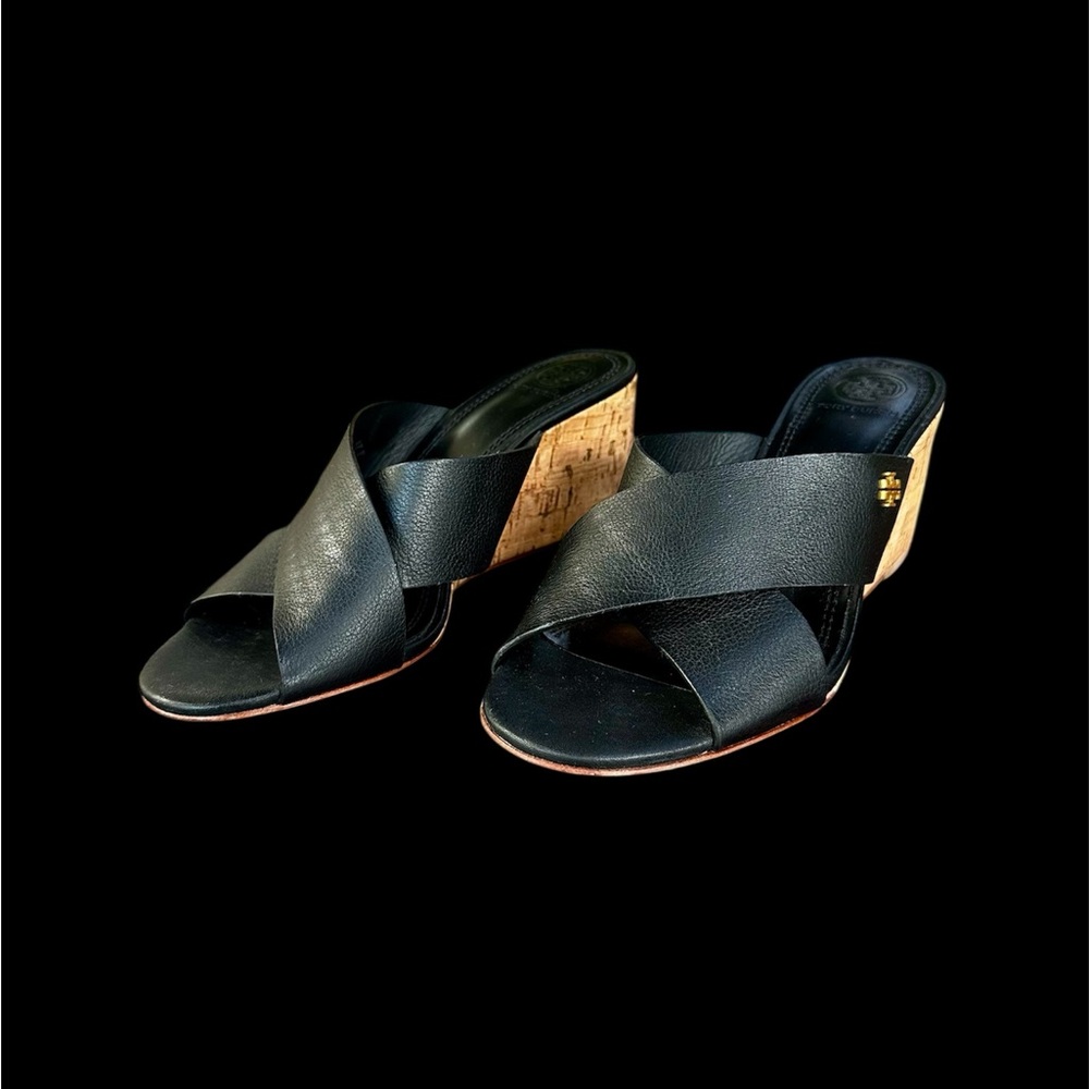 Women’s Tory Burch Leather Crossover Wedge Sandal size 6.5